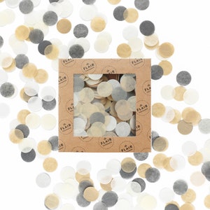 Eco Confetti - Natural: Gray, White, Off White, Kraft - Circle Confetti, Eco Friendly Confetti, Round Confetti