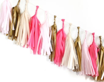 Bridal Shower Decorations - Tissue Tassel Garland Kit - Sweetheart