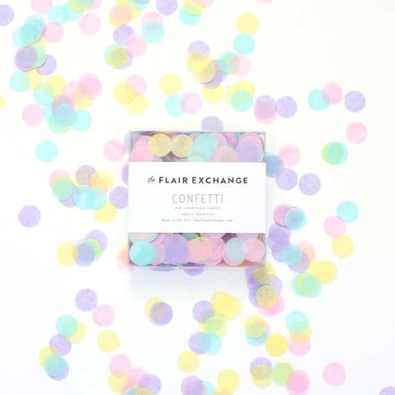 ENCHANTED Hand-Cut Confetti: Lavender, Light Yellow, Aqua, Pink - Mermaid Party, Llama Party, Princess Castle, Tangled Birthday, Encanto Il_570xn