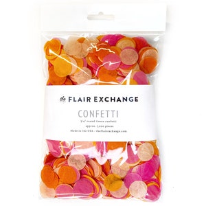 Confettis emballés en gros - vifs : rose vif, orange, pêche, mandarine - confettis de fête à faire soi-même, décoration de fête, shower de mariage