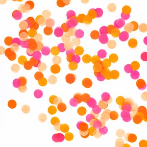 Bulk Pack Confetti Bright: Hot Pink, Orange, Peach, Tangerine DIY Party Confetti, Party Decoration, Bridal Shower, Bachelorette Confetti image 2