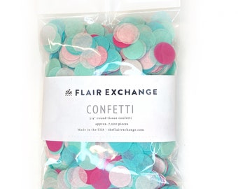 Confettis en vrac - Boutique de bonbons : framboise, menthe, turquoise, fard à joues - Confettis de fête DIY, décoration de fête, shower de bébé, confettis EVJF