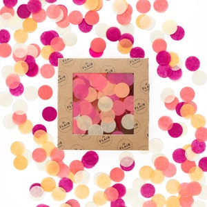 Eco Confetti - Macaron: Coral, Cerise, Vanilla, Peach - Circle Confetti, Eco Friendly Confetti, Round Confetti