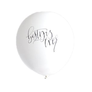 Set of 3 - White &quot;Best Day Ever&quot; Calligraphy Latex Boutique Printed Party Balloons