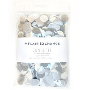 Bulk Pack Confetti - Sterling : Gray, White, Metallic Silver - DIY Party Confetti, Party Decoration, Bridal Shower, Bachelorette Confetti