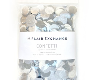 Confeti a granel - Sterling: Gris, Blanco, Plata Metálica - Confeti para fiestas DIY, Decoración para fiestas, Despedida de soltera, Confeti para despedidas de soltera