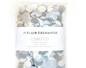 Bulk Pack Confetti - Sterling : Gray, White, Metallic Silver - DIY Party Confetti, Party Decoration, Bridal Shower, Bachelorette Confetti