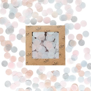 Eco Confetti - Pink Quartz: Sand, Blush, Mist, Metallic Silver - Circle Confetti, Eco Friendly Confetti, Round Confetti