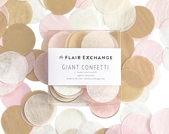 Giant 2" Party Confetti Circles for Table Decor or Clear Balloons - BLUSHING