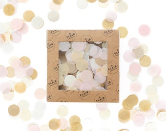 Eco Confetti - Blushing: Blush Pink, Off White, Kraft, White - Circle Confetti, Eco Friendly Confetti, Round Confetti