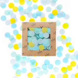 Eco Confetti - Poolside: Aqua, Oxford, Powder, Yellow - Circle Confetti, Eco Friendly Confetti, Round Confetti
