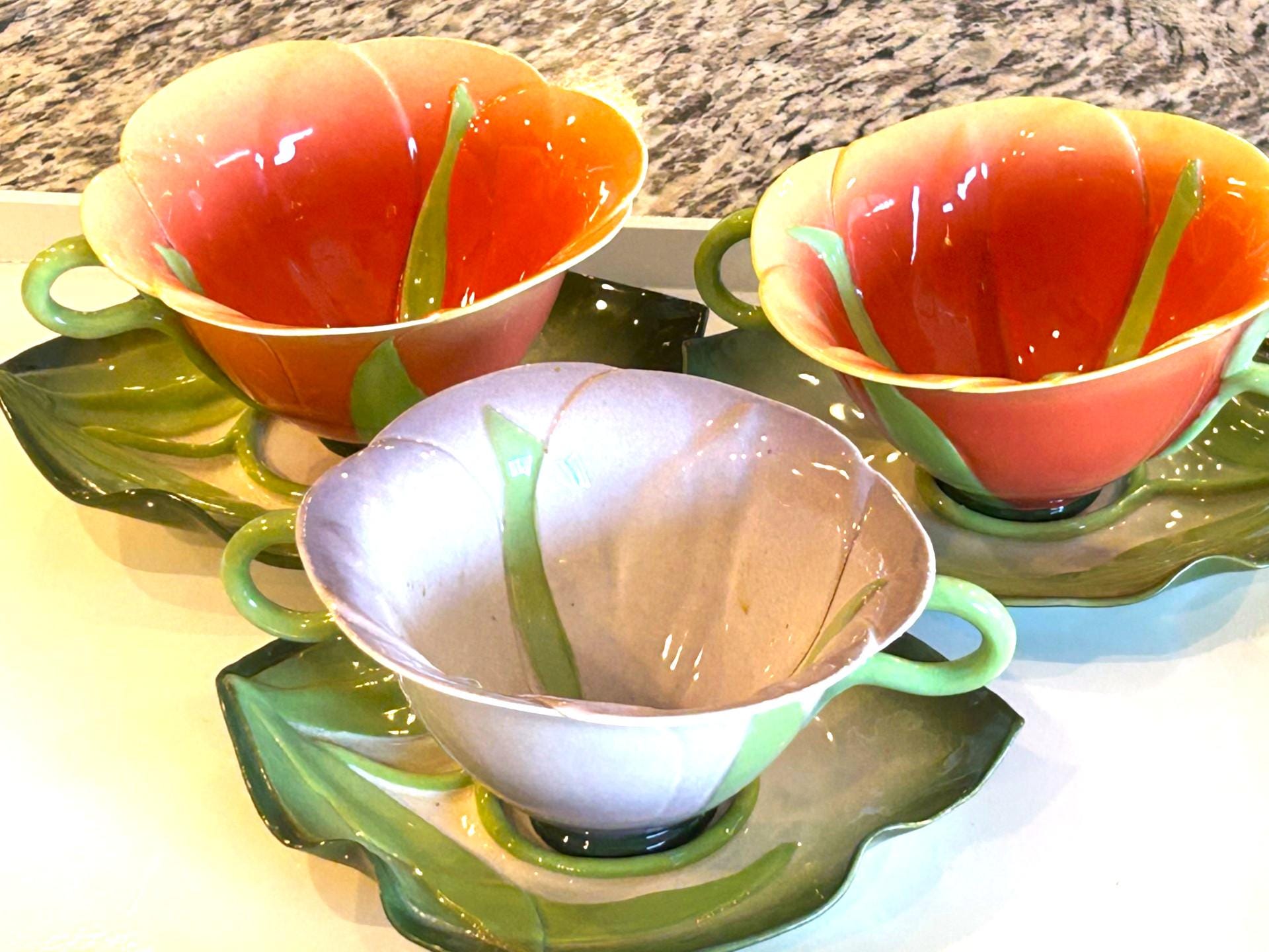 南アフリカ　MOONSHINE  オリジナル　ハンドメイド　インテリア Vintage Mustardseed & Moonshine Flower Bowl 6-piece Set, South