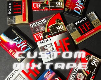 Customized Cassette Mixtape: Personalized with YOUR Music!!