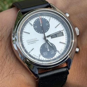 Seiko Panda Chronograph 6138-8020 Automatic | Vintage Japanese Watch | Tachymeter Day Date | Men&#39;s Collectible Seiko Japan | 1970s