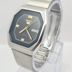 Vintage Seiko 5 Automatic 6309 Men’s Watch | 36mm Case | Black Dial | Japan Made | Retro Collectible Timepiece | Gift for Him and Her