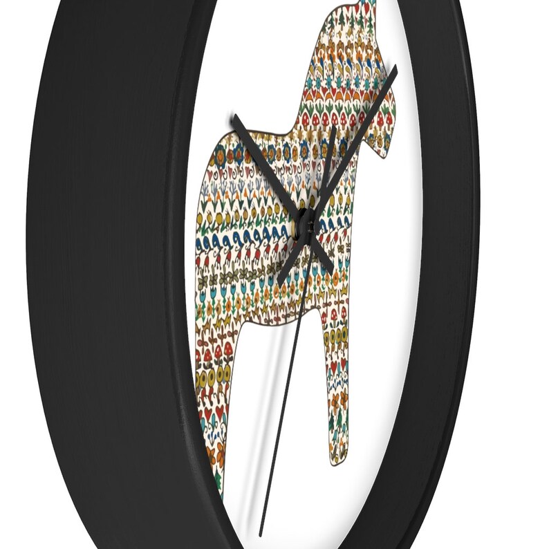 Swedish Wall Clock Dala Horse Unique Dala Horse Swedish Etsy