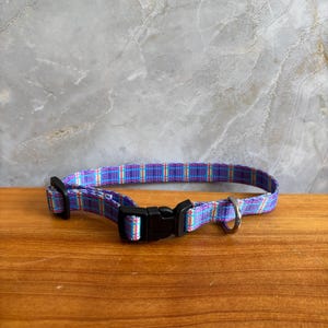 Purple Plaid Dog Collar