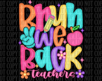 Bruh We Back Teachers Png, First Day Of School Png, Bruh Teacher Shirt Png, Preppy Doodle, Preppy Teacher PNG