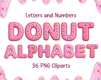 Donut 3D Letters PNG, Donut Alphabet Clip Art, PNG, Donuts Alphabet, Donut Theme Birthday PNG