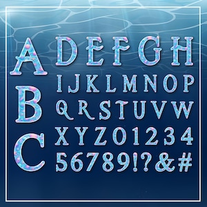 Fonte de sereia PNG, Caudas de fonte de sereia, Conjunto de letras do alfabeto de sereia para baixar, Pacote de festa de sereia, Aniversário de sereia PNG