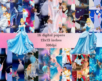 Cinderella, Cinderella digital design, Cinderella digital pack, instant download, digital item, Cinderella digital item, digital paper