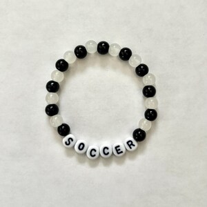 Soccer Bracelet • Gift for Soccer Players • Soccer Lover Jewelry • Handmade Beaded Team Bracelet • Coach Gift • Soccer Mom Gift
