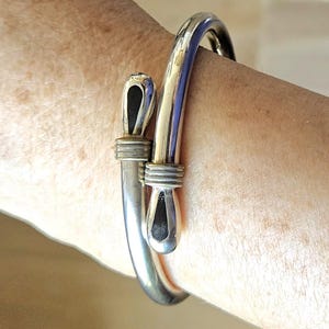 Taxco 925 Sterling Silver Onyx Bracelet Jewelry Adjustable size