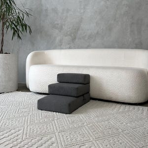 Modular Pet Stairs for Small Dogs & Cats, 2 or 3 Step Foam Ramp, Dog steps for bed, Dog Stairs with Removable Cover