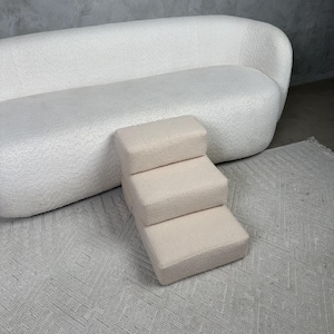 Soft Pet Stairs for Small Dogs & Cats, 2 or 3 Step Foam Ramp, Dog steps for bed, Dog Stairs with Removable Cover