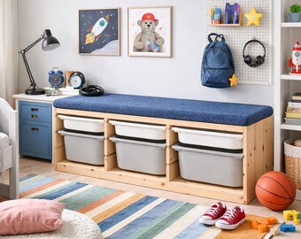 IKEA Kallax Bench Cushion, Boucle Fabric, Custom Size & Thickness