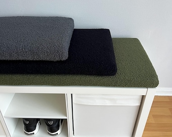 Coussin de banc personnalisé en alpaga bouclé | Coussin de siège fait main | IKEA Kallax et siège de fenêtre | Taille personnalisée | Mousse de rembourrage douce