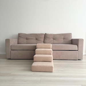 Modular Pet Stairs for Small Dogs & Cats, 2, 3 or 4 Step Foam Ramp, Dog steps for bed, Dog Stairs with Removable Cover