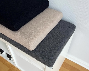 Coussin de banc personnalisé en alpaga bouclé 1,6 po. | Coussin de siège fait main | IKEA Kallax et siège de fenêtre | Taille personnalisée | Mousse de rembourrage douce