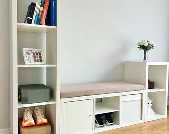 Coussin de banc fait main en alpaga bouclé | Coussin de siège IKEA Kallax