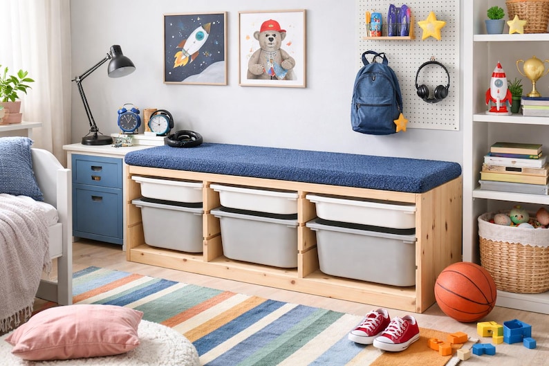 IKEA Kallax Bench Cushion | Boucle Seat Pad | Custom Window Seat Cushion| IKEA Kallax shelf seat pad | Kallax Shelf Bench Pad image 18
