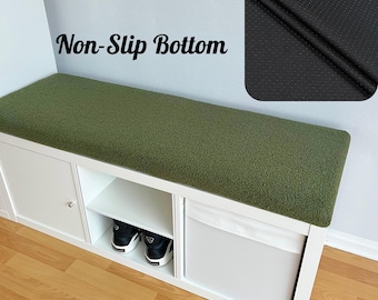 IKEA Kallax Bench Cushion, Non-Slip Bottom, Alpaca Bouclé Seat Cushion, Handmade for Entryway