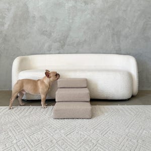 Soft Pet Stairs for Small Dogs & Cats, 2 or 3 Step Foam Ramp, Dog steps for bed, Dog Stairs with Removable Cover