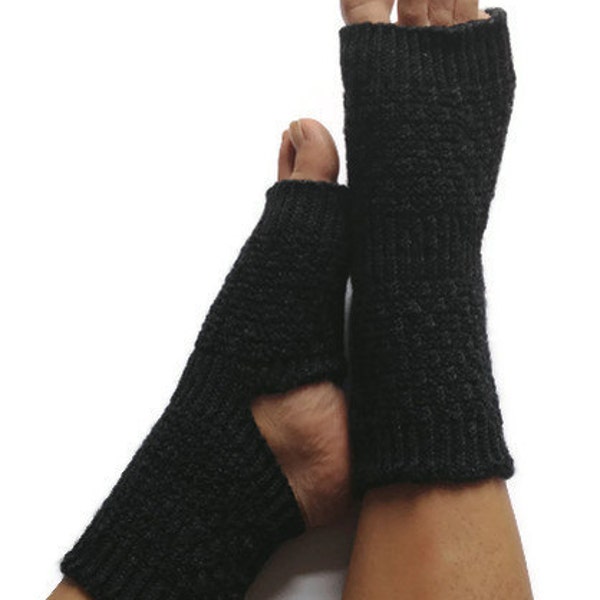 Yoga Socks Hand Knit in Black Pedicure Pilates Dance