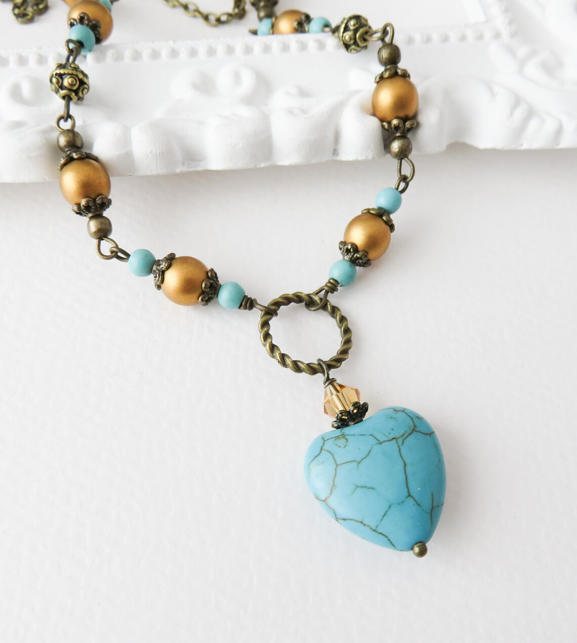 Blue Boho Necklace Charm Necklaces Boho Jewellery Bohemian Etsy