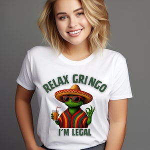 Relax gringo I&#39;m legal Lizard PNG File, Retro Mexican Lizard PNG, Relax Gringo I&#39;m Legal Digital Download