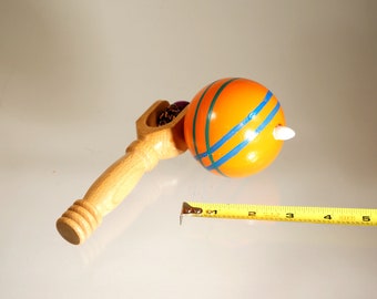 Toy top . Wood spinning top with handle. Handmade heirloom toy