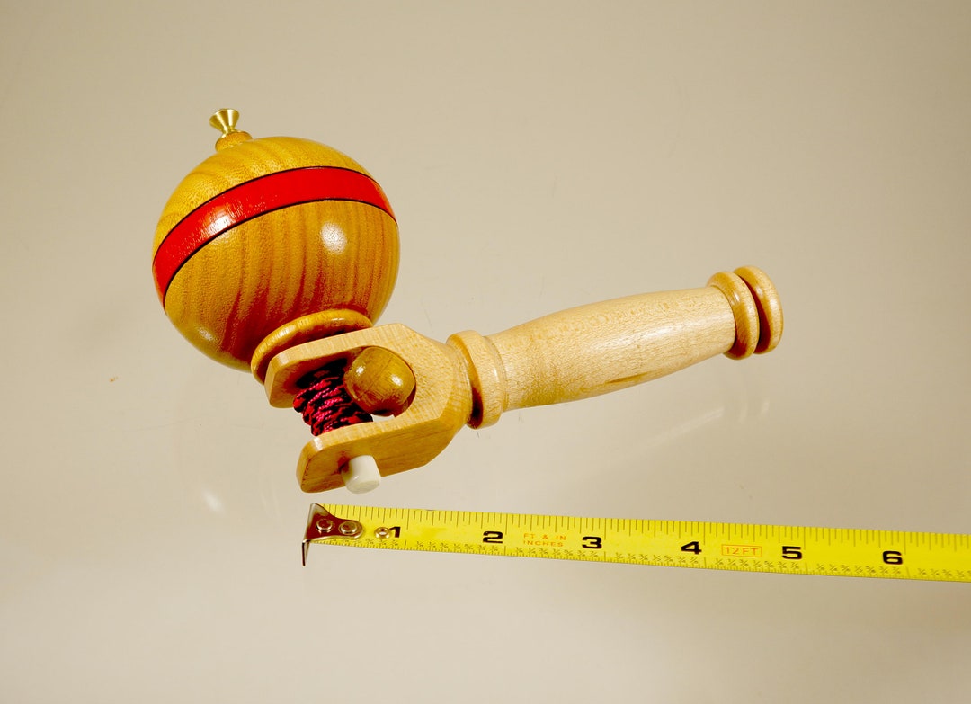 Toy Top . Wood Spinning Top With Handle. Handmade Heirloom Toy Etsy