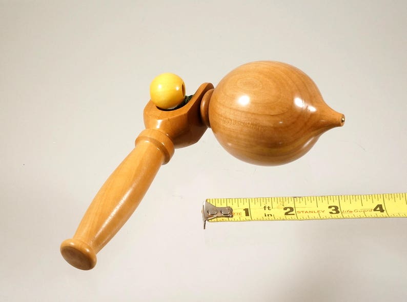 Toy top. Wood spinning top with handle. Handmade heirloom toy. image 1