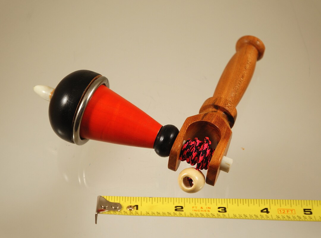 Toy Top. Wood Spinning Top With Handle. Handmade Heirloom Toy Etsy