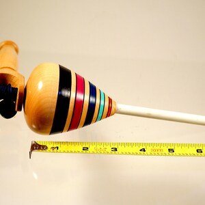 Toy top. Wood spinning top with handle. Handmade heirloom toy.