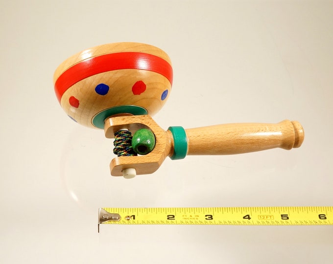 Toy Top . Wood Spinning Top With Handle. Handmade Heirloom Etsy UK