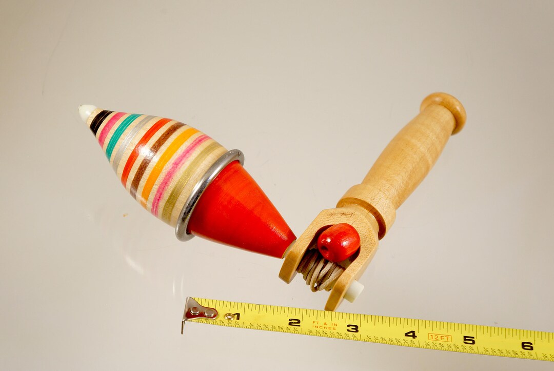 Toy Top. Wood Spinning Top With Handle. Handmade Heirloom Toy Etsy
