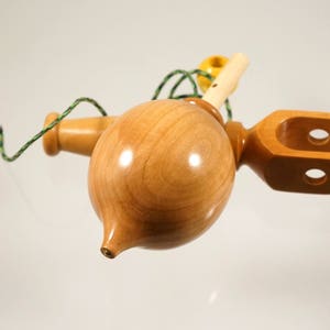 Toy top. Wood spinning top with handle. Handmade heirloom toy. image 3