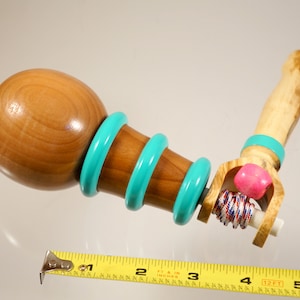 Toy top. Wood spinning top with handle. Handmade heirloom toy.