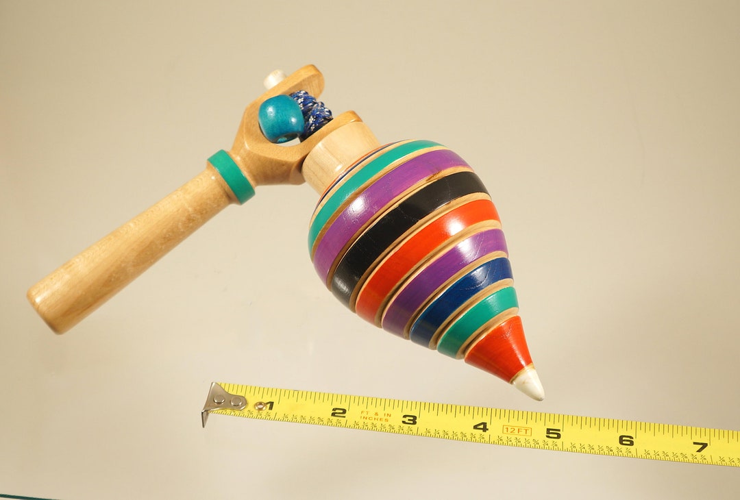 Toy Top . Wood Spinning Top With Handle. Handmade Heirloom Toy Etsy